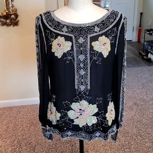 Luxurious 100% Silk Sequined Blouse